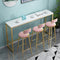 Contemporary Scandinavian Iron Velvet Sponge Marble Round Rectangular Bar Stool & Table Set For Kitchen