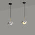 Modern Simplicity Resin Leaf Texture Glass Ball Shade 1-Light Pendant Light For Dining Room