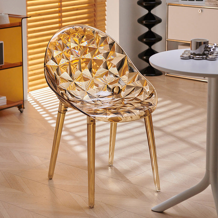 Contemporary Nordic Round Diamond Shape PC Dining Chair Backrest For Dining Room