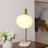 Contemporary Scandinavian Round Glass Iron Marble 1-Light Table Lamp For Living Room