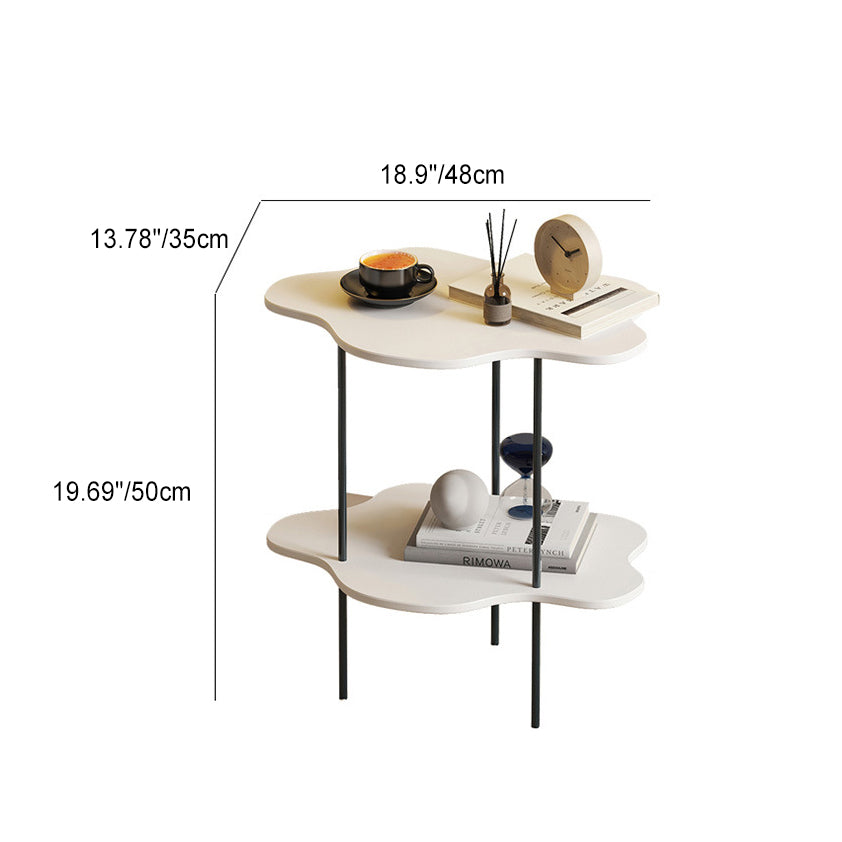 Contemporary Creative Clouds Density Board Carbon Steel End Table 2-Tier For Living Room