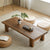 Traditional Japanese Rectangular Tabletop Solid Wood Coffee Table 4-Leg For Living Room