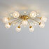Modern Luxury Branch Orb Star Full Copper Glass 9/13/17 Light Semi-Flush Mount Ceiling Light For Living Room