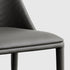 Contemporary Nordic Rectangular Arched Striped Backrest Leather Carbon Steel Dining Chair For Dining Room