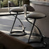 Modern Luxury Round Leather Upholstery Metal Frame Swivel Counter Stool Low Back Footrest For Kitchen