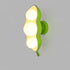 Contemporary Creative Resin Glass Pea Pod Design 3-Light Wall Sconce Lamp For Bedroom