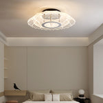 Modern Luxury Iron Stainless Steel Acrylic Flower Round LED Semi-Flush Mount Ceiling Light For Bedroom