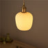 Contemporary Nordic Irregular Cylinder Stripe Ceramic Copper 1-Light Pendant Light For Living Room