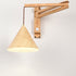 Modern Minimalist Cone Retractable Long Iron Water Turned Wood Grain Wood Wall Sconce Lamp For Bedroom