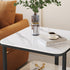 Modern Minimalist Square Rock Slab Metal Side Table 2-Tier For Living Room