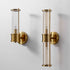 Modern Minimalist Cylindrical Iron Glass 1/2 Light Wall Sconce Lamp For Bedroom