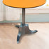 Modern Simplicity Round Saddle Leather Stainless Steel Dining Table For 2 Seats