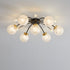 Modern Luxury Branch Orb Star Full Copper Glass 9/13/17 Light Semi-Flush Mount Ceiling Light For Living Room