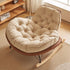 Contemporary Nordic Tufted Velvet Upholstered Rocking Chair Backrest For Living Room