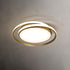 Modern Minimalist Round Circle Full Copper Acrylic LED Flush Mount Ceiling Light For Bedroom