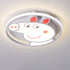 Contemporary Creative Kids Iron Acrylic Round Pig LED Flush Mount Ceiling Light For Bedroom