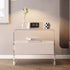 Modern Minimalist Rectangular Acrylic Wood Metal Nightstand 1-Shelf For Bedroom