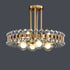 Modern Luxury Gold Finish Frame Colorful Glass Shade 6/8/10-Light Chandelier For Living Room