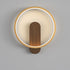 Modern Minimalist Round Oval Wood Grain Iron LED Wall Sconce Lamp For Living Room