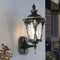 Traditional European Waterproof Quadrangle Pointed Cylinder Aluminum Glass 1-Light Outdoor Wall Sconce Lamp For Garden