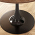 Modern Simplicity Round Imitation Wood Grain Carbon Steel Base End Table For Living Room