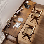 Traditional Rustic Rectangular Wood Desks Two Legs For Home Office