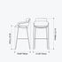 Contemporary Nordic Flannelette Stainless Steel Bar Stool Backrest Armrest For Dining Room