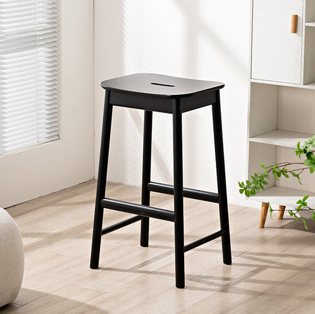 Modern Minimalist Rectangular Birch Bar Stool Footrest For Dining Room