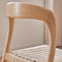 Traditional Vintage Square Braided Rope Seat Wood Frame Dining Chair Backrest Armless For Dining Room