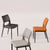 Contemporary Nordic Square Curved Upholstered Hollowed Out Leather Carbon Steel Dining Chair Backrest For Dining Room