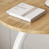 Modern Minimalist Round Wood Grain MDF Stainless Steel End Table For Living Room