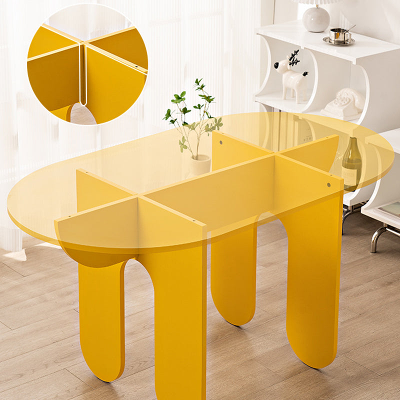 Modern Minimalist Oval Round Density Plate Dining Table And Chair Set For Dining Room