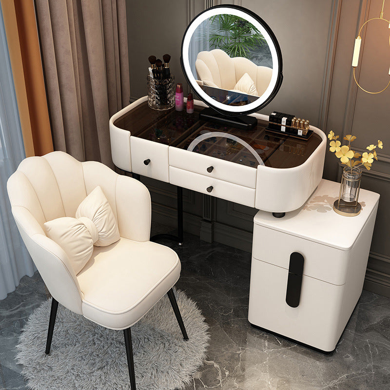 Contemporary Creative Petal Butterfly Knot Square Velvet Metal Vanity Stool Backrest Armless For Bedroom