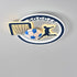 Contemporary Creative Kids Round Basketball Football Iron Acrylic LED Flush Mount Ceiling Light For Bedroom