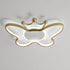 Contemporary Nordic Kids Iron Aluminum Silica Acrylic Butterfly LED Flush Mount Ceiling Light For Bedroom