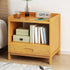 Modern Minimalist Rectangular Desktop Bamboo Nightstand 1/2-Drawer For Bedroom