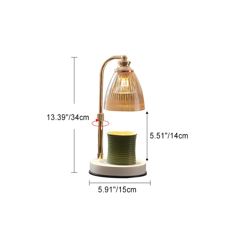 Contemporary Simplicity Iron Conical Glass Shade 1-Light Melting Wax Table Lamp For Bedroom