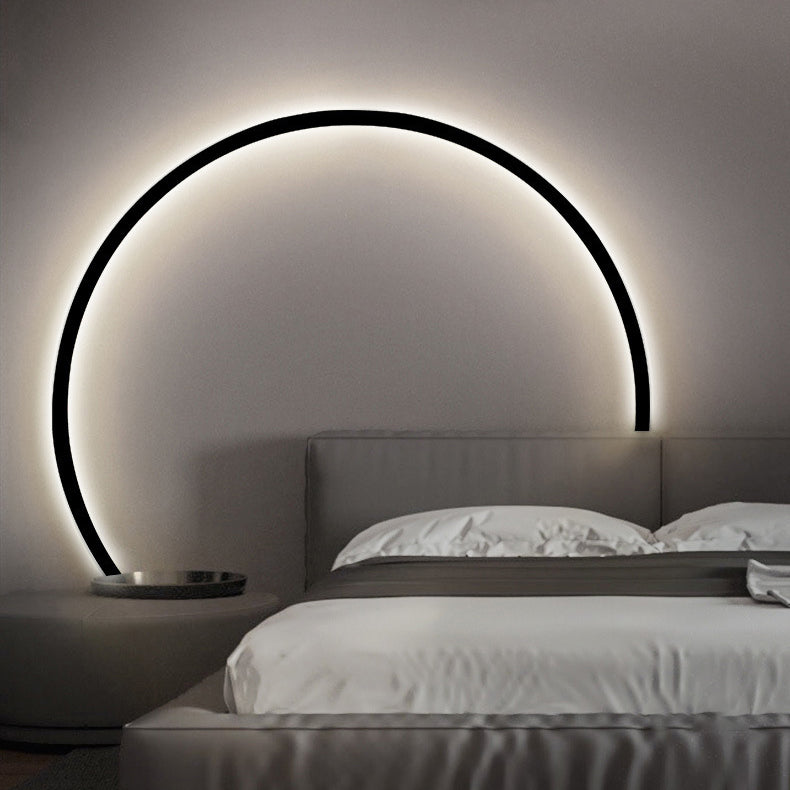 Modern Minimalist Aluminum Acrylic Round LED Wall Sconce Lamp For Bedroom