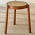 Traditional Japanese Round Rattan Weaving Solid Wood Frame Stackable Low Stool For Living Room