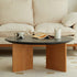 Contemporary Nordic Round Rock Board Wood Base Coffee Table For Living Room