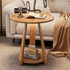 Modern Minimalist Round Tripod Wooden Coffee Table 2-Tier For Living Room