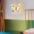 Contemporary Creative Butterfly Enamel Colored Acrylic Wing Iron LED Wall Sconce Lamp For Living Room