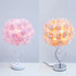 Modern Art Deco Fabric Rose Flower Hardware Base 1-Light Table Lamp For Bedroom