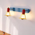 Modern Mid-Century Kids Rectangle Round Iron Acrylic 2-Light Wall Sconce Lamp For Bedroom