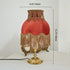 Traditional French Fabric Tassel Shade Full Copper Base 1-Light Table Lamp For Home Office