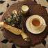 Traditional Vintage Round Lace Wood Coffee Table For Living Room
