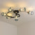 Contemporary Scandinavian Glass Globe Iron Glass 6-Light Semi-Flush Mount Ceiling Light For Living Room