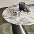 Modern Minimalist Round Marble Stainless Steel End Table 1-Tier For Living Room