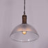 Contemporary Industrial Iron Vertical Ribbed Glass Semicircle 1-Light Pendant Light For Dining Room