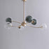 Contemporary Nordic Branch Line Orb Hardware Glass 6/8/12 Light Chandelier For Living Room